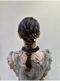 編みおろしヘア