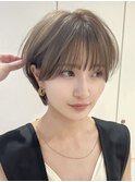 小顔に見えるショート/ボブルフ/黒髪/ネビーシュ/ワンレン
