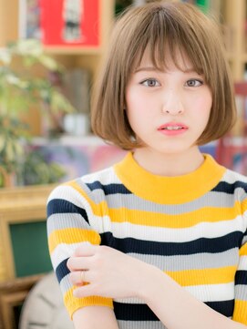 カバーヘア ブリス 上尾西口店(COVER HAIR bliss) くすみベージュ小顔前下がり切りっぱなしボブh3上尾20代30代40代