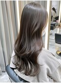 透明感のある暗髪ネビージュ×韓国風巻き