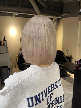 ホワイトベージュ/渋谷美容室/ボブ