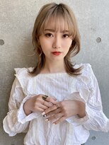 外はねウルフ×ミルクティーベージュ
