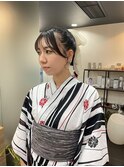 [風花]浴衣着付け＋ヘアセット ポニテアレンジ
