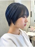 原宿ブリーチなしダブルカラーピンクベージュミディアムボブ20代