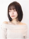 20代30代大人かわいい/斜めバング/デザインカラー/ショートボブ