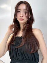 ユーフォリア 銀座本店(Euphoria)&nbsp;顔周りレイヤー ピンクブラウン 韓国 髪質改善 小顔 10代20代