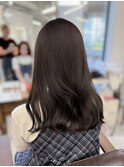 レイヤーカット/ブリーチなし/韓国風巻き/透明感/ブラウン/艶髪