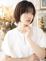 カバーヘア ブリス 川口(COVER HAIR bliss)&nbsp;バレイヤージュ前下がり丸みショートマッシュc7川口20代30代40代