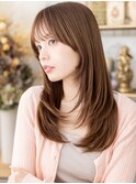 こなれシャギーカットミルクティーピンクベージュh4志木30代40代