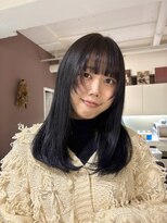 セット(Sete) ぱっつん前髪×顔まわりレイヤー×黒髪