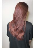 ピンクベージュ_厚めバング,ローライト,デザインカラー