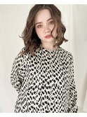 赤みを抑えた大人ブラウンミディアムボブ
