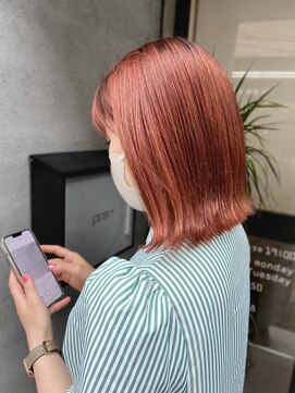 スイート ヘアデザイン(Suite HAIR DESIGN) 《Suite》ピンクオレンジ ボブ ダブルカラー