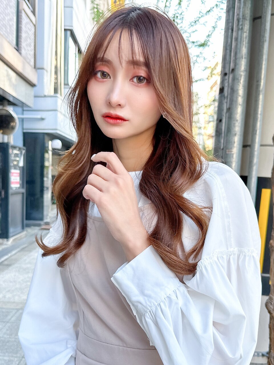 シースルーバング ロングレイヤー 韓国風：L174298620