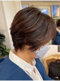 きれいなシルエットのミセスショートパーマヘアボリューム