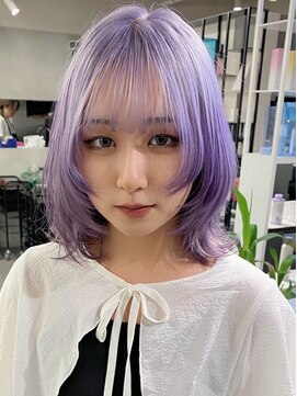 ベレーザ 渋谷(BELEZA) 4652ニュアンスカラーシースルーバングパープルブラック韓国ヘア