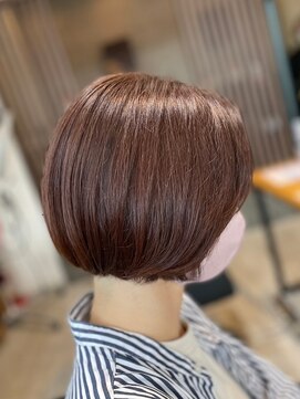 アトリエコア(Atelier Coa) ショートカットショートボブミルクティーベージュカラー前髪なし