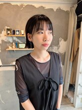 エイチヘア(h hair) 【hhair 四条大宮】耳掛け外はねボブ