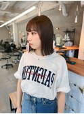 ピンクブラウン☆外ハネボブ