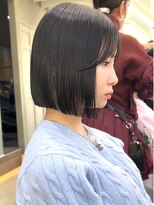 ボブ 切りっぱなしボブ 縮毛矯正 髪質改善