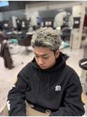 ホワイトベージュハイトーンカラーメンズカットメンズカラー