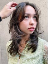 レジュアル(RESSUAL) ミディアムヘア暗めカラーグランマッシュレイヤー