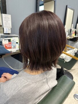 外ハネレイヤーボブ/ピンクカラー/レイヤーカット/髪質改善