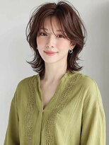 カバーヘア 上尾西口店(COVER HAIR)&nbsp;斜めバング抜け感ミディアムハッシュカットbs1上尾20代30代40代