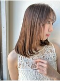 ミディアムレイヤー/髪質改善/ミルクブラウン/大人艶髪p戸田公園