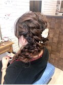 ふじゆきアレンジ　サイド編みおろしアレンジ