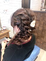 フラミューム 恵比寿(flammeum)&nbsp;ふじゆきアレンジ　サイド編みおろしアレンジ