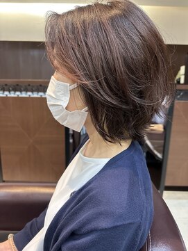 ムース 福島市店(Mousse-88-) ナチュラルウェーブ ショートミディアムボブ