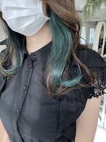 ルク(Luc.) ブルー×グリーン☆ターコイズイヤリングカラー
