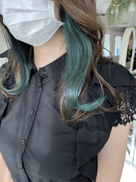 ブルー×グリーン☆ターコイズイヤリングカラー
