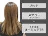 カット+Ｗカラー（ケアブリーチ）+4stepオージュアTR【￥20130→￥17600】