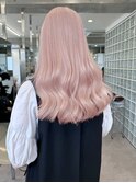 韓国ミルクティーピンクアッシュベージュカラー30代原宿ブリーチ
