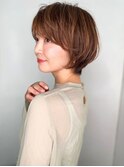 くびれショート外国人風オレンジベージュp1戸頭20代30代40代