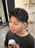 大学生ショート黒髪2ブロックアップバング20代30代40代