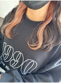 襟足インナー×ピンクオレンジ