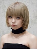 ボブレイヤー■ホワイトミルクティーベージュ