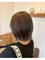 リエットヘア(Lie et.hair) 西尾市で人気!透明感ブラウンのボブスタイル