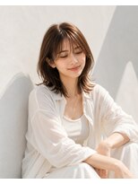 ライクバイコトナ 越谷(RIKE by kotona)&nbsp;ミディアムレイヤー髪型20代30代40代前髪あり前髪なし面長越谷