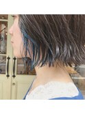 “インナーカラー×くすみブルー アッシュカラー” 中西英美子
