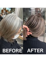 レディアル 大宮(REDEAL ope.) 【白髪手術】グレーバレイヤージュ/白髪ぼかし/ハイライト