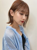 トルネード(TORNADO) オレンジ シルキーベージュ 外ハネパーマ 切りっぱなしボブ t710