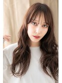 レッドブラウン波巻きカールゆるふわロングZ上尾20代30代40代