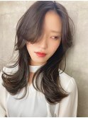くびれセミロング_アッシュブラウン