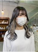 ミルクティーカラーのインナーカラー