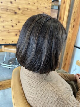 アドラーブル 松崎店(adorable) 大人女性のおしゃれ染め】小顔カット+脱白髪ぼかしハイライト