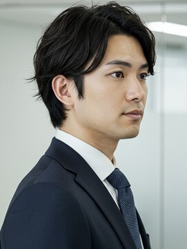 フイ 横浜センター北店(Hui) フェザーパーマ/グレーブルーカラー/刈り上げショートパンク